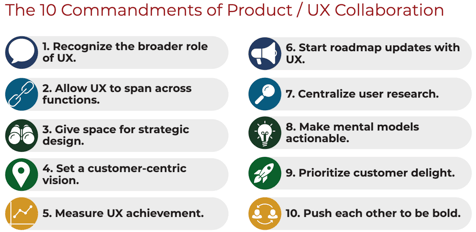 The 10 Commandments for Product - UX Design Collaboration